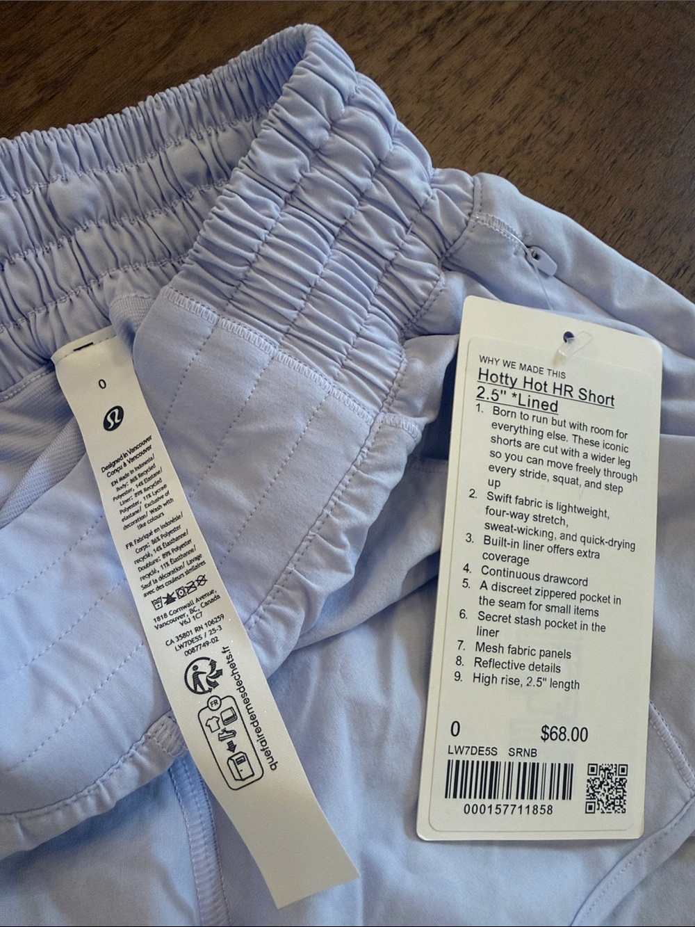 NWT Lululemon Hotty Hot HR Short 2.5” in Serene Blue - Picture 2 of 2